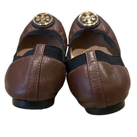 Tory Burch Caroline Brown & Black Leather Ballet Flats - 6.5 - Picture 12 of 16